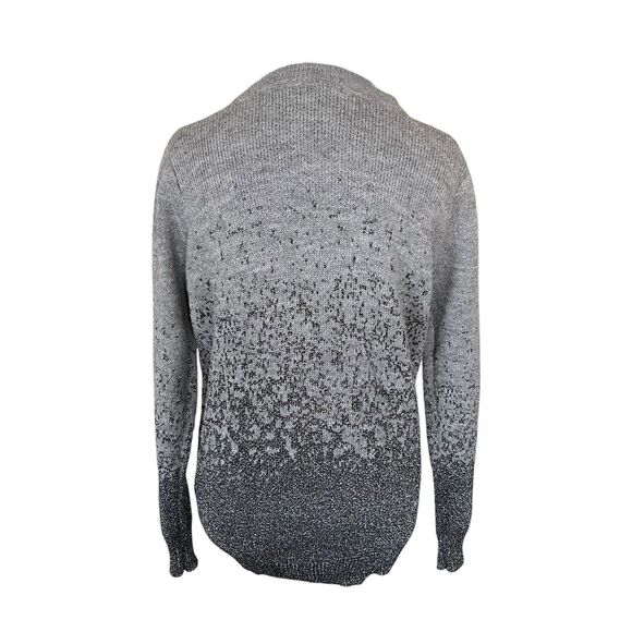 H&M Women’s Sweater Small Ombré Glitter Heather Grey Crewneck Sparkle Winter - Picture 3 of 9